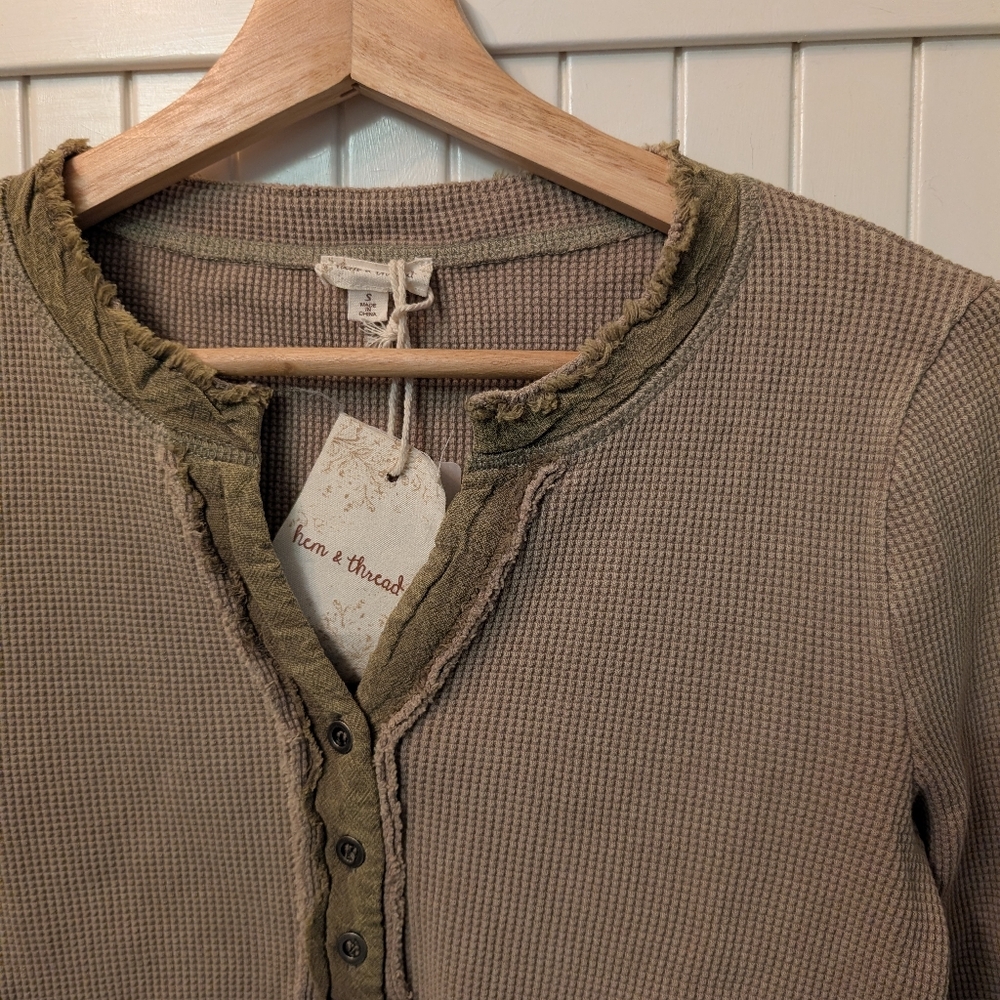 NWT Three Bird Nest Cassia Henley Top - Picture 10 of 16